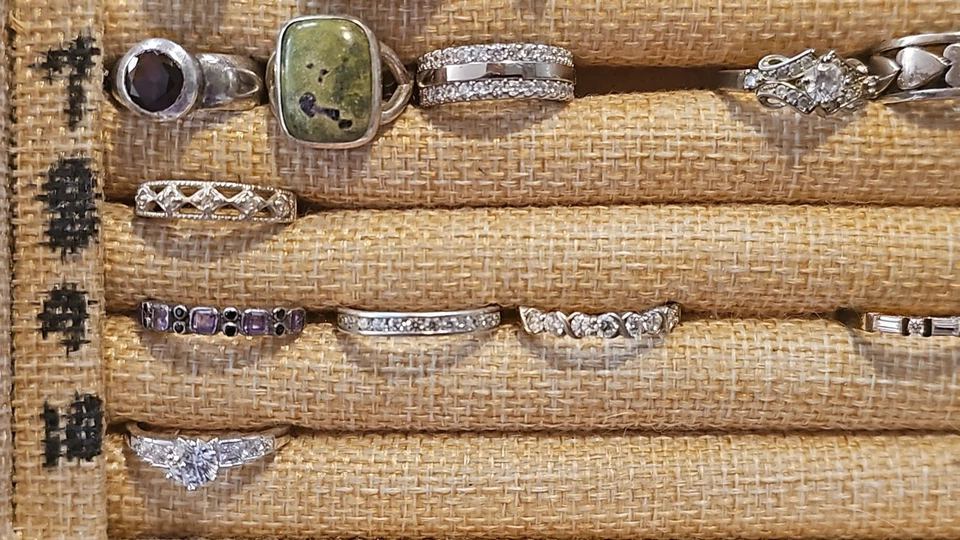 Lote De 20 Anillos De Colección/Ahora Plata De Ley 925 Circonita Gemas Zafiro Estilos Mxd 97g Foto 4 de 4