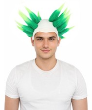 Men Spiky Bald Illusion Wig, Multi-Color Options, Two-tone vibrant hue