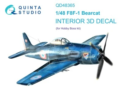 FÜNFTES STUDIO Quinta Studio 1/48 F8F-1 Bearcat 3D-gedrucktes & farbiges Interieur...