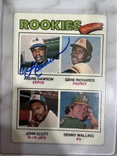 Andre Dawson Autographed 1977 Topps Rookie Card Signed #473. rookie card picture
