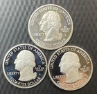 Washington Silver State Quarter Lot of  3-Proofs-Mixed Dates- 90% -