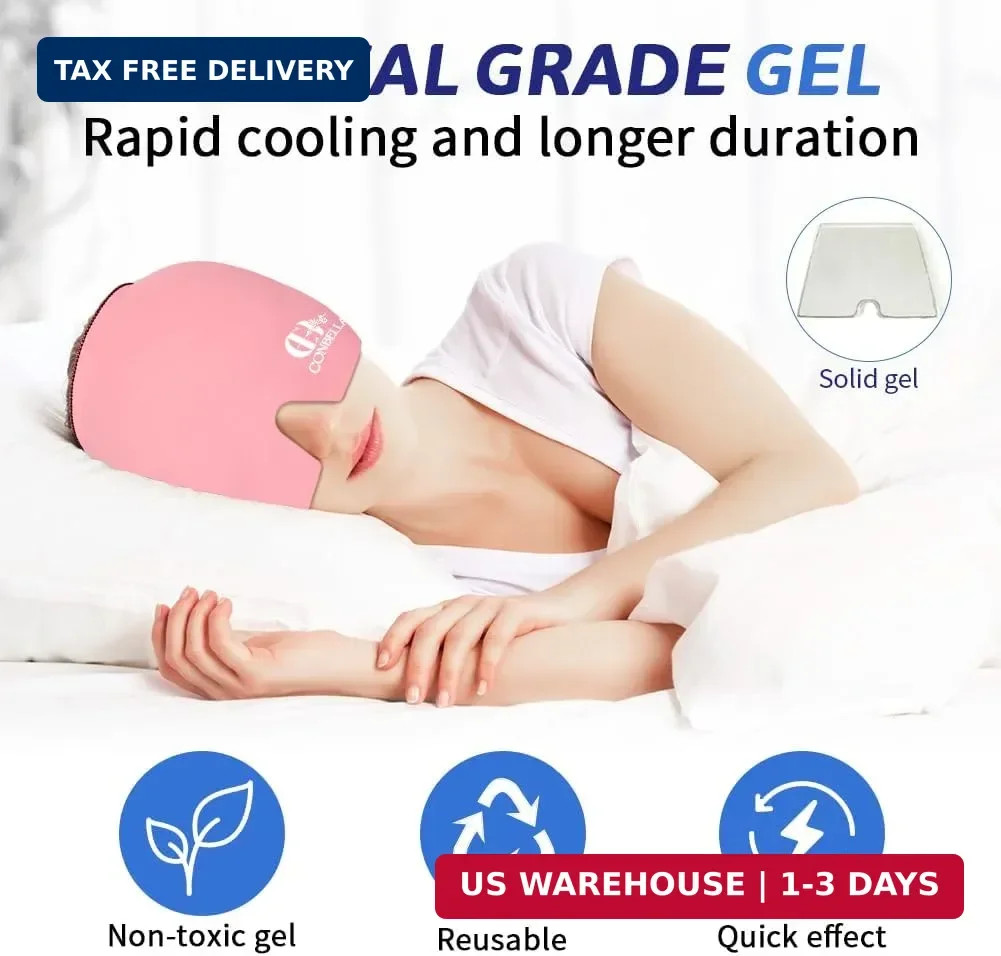 Migraine Relief Cap, Soothing Headache Ice Face Mask Products, Hot and Cold Ther - Image 5