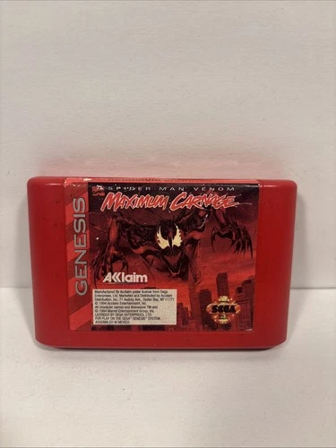 Maximum Carnage Sega Genesis 1994 Spider-Man Red Cartridge Tested Working