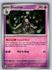 Dusclops 036/131 Normal Common SV: Prismatic Evolutions NM