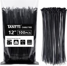 Zip Ties 12 inch, Black Zip Ties 100 pack, 40lb, Cable Ties