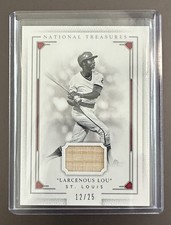 2016 Panini National Treasures Lou Brock Game-Used Material Bat #12/25