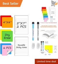 Dry Erase Sticky Notes Reusable Whiteboard Sets for Office Home 8 Pack