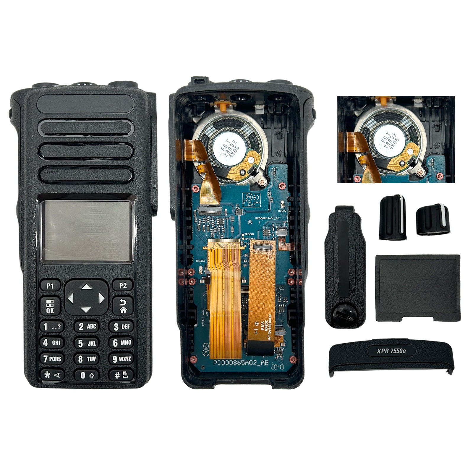 Full Assembly Housing Case With Mic+LCD Mainboard for XPR7550E Radio Repair Part