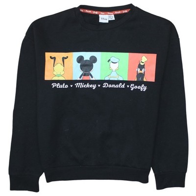 Disney Damen Sweatshirt schwarz Gr. S Pluto Mickey Donald Goofy Grafik