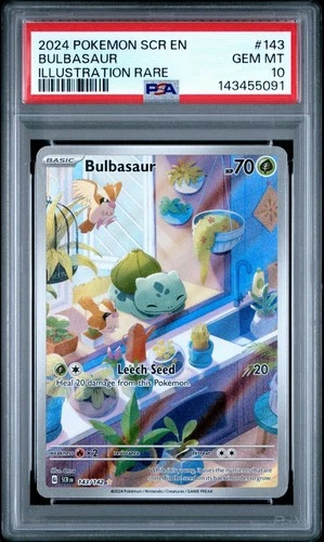 2024 POKEMON SCR EN-STELLAR CROWN ILLUSTRATION RARE #143 BULBASAUR PSA 10