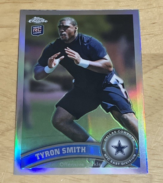 2011 Topps Chrome Refractor Tyron Smith Rookie #38 Dallas Cowboys RC