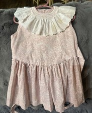 Hand Smocked Vintage Toddlers Girls Dress With Smocked Collar. Size 2T