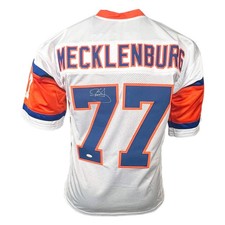 Karl Mecklenburg Signed Denver White Football Jersey (JSA)