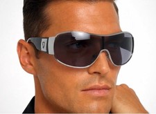 Men's Sunglasses Oversize Fashion One Piece Khan Metal Dark Black Lens New Style