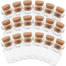 20Pcs Reusable Small Glass Bottles with Cork for Memory Keepsake Storage