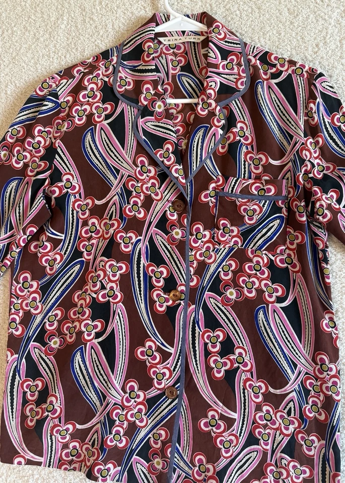 Женская шелковая блузка Trina Turk Ira размер Small - Изображение 3 из 4