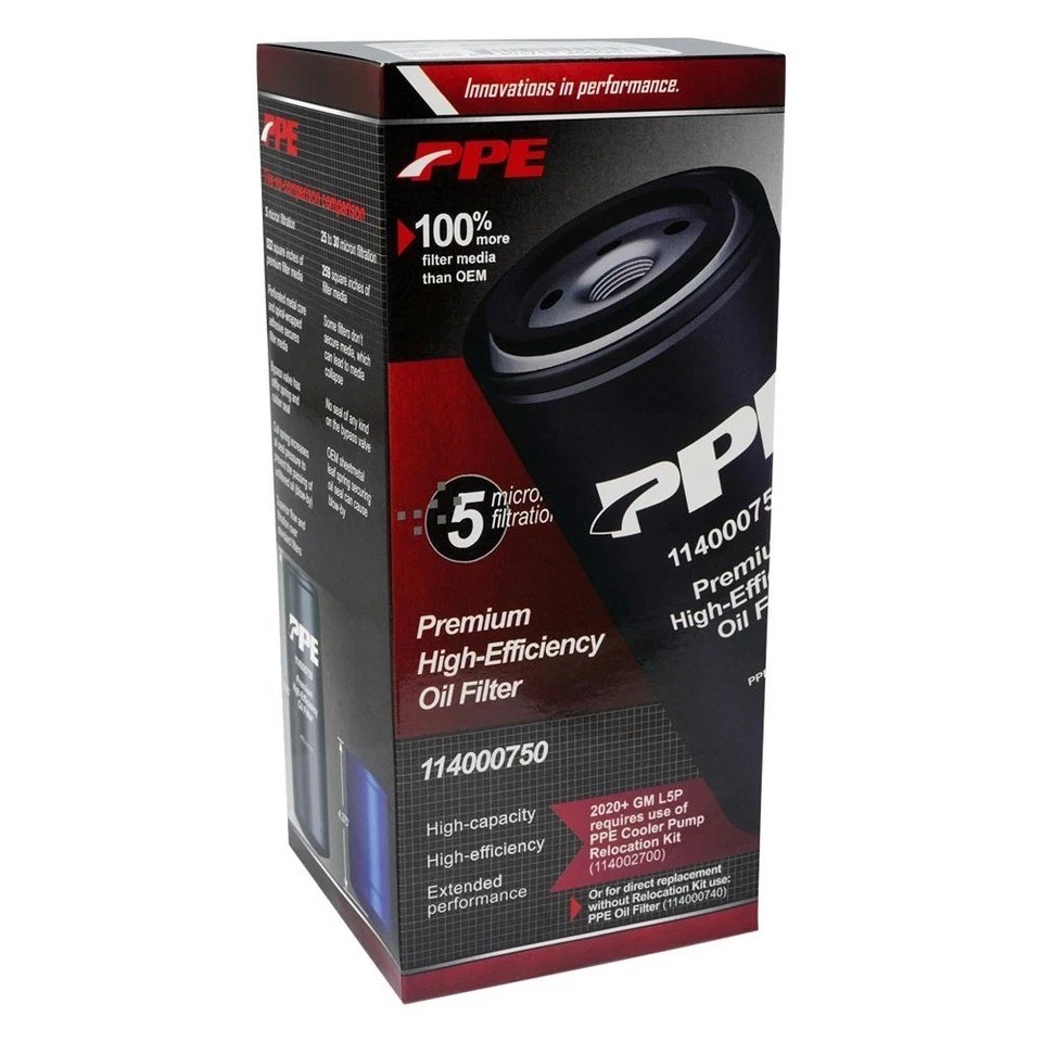 PPE Premium High-Efficiency 114000750 Tall Oil Filter For Chevy Silverado 20-25