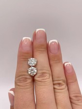4.00 Ct D VS2 Round Lab Grown 14k Diamond Stud Earrings IGI Certified Push Back