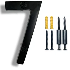 Floating House Numbers, 4 inch Aluminum Black House Numbers for Outside - Num...