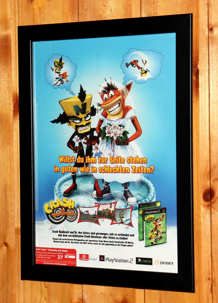 Crash Twinsanity Video game Very Rare Small Poster / Old Ad Page