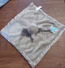 Carter's Elephant Security Blanket With Pacifier Holder. Plush Gray New A2