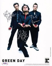 GREEN DAY X3 BILLIE JOE ARMSTRONG SIGNED AMERICAN IDIOT 8X10 PROMO PHOTO PSA LOA