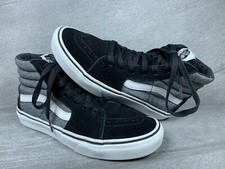 Vans Off The Wall 721454 Sk8 Hi High Top BLACK Suede KIDS Size 5 EUC