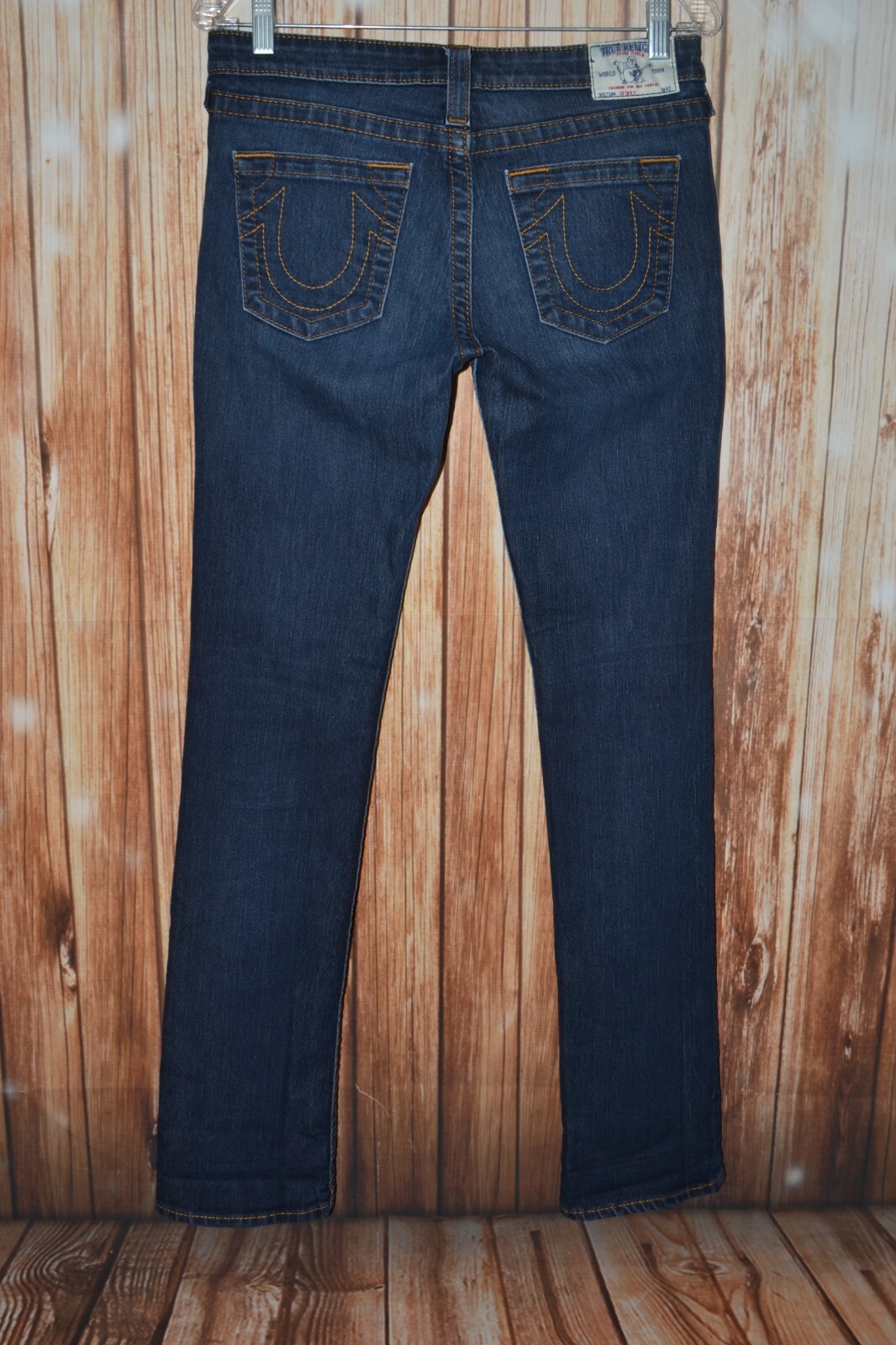 True Religion Women's Skinny Straight No Pocket Flaps Blue Jeans Sz 29x32 thumbnail 6