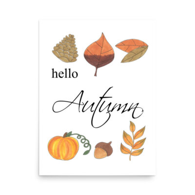 ''Hello Autumn'' Illustration Poster Print