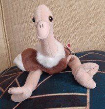 TY Beanie Baby STRETCH the Ostrich 1ST EDITION 1997 Pvc Pellets Tag Errors