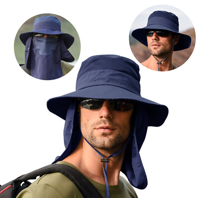 UPF50+ Wide Brim Sun Hat with Neck Flap - Perfect for Hiking, Safari & Beach USA