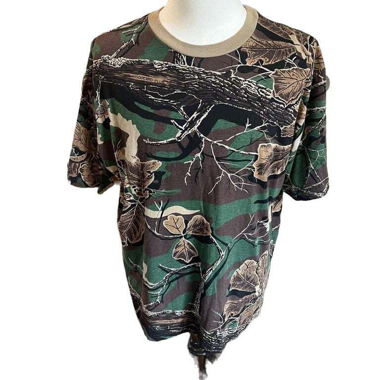 ALTRA T shirt vintage Woodland Plus grafica mimetica XL