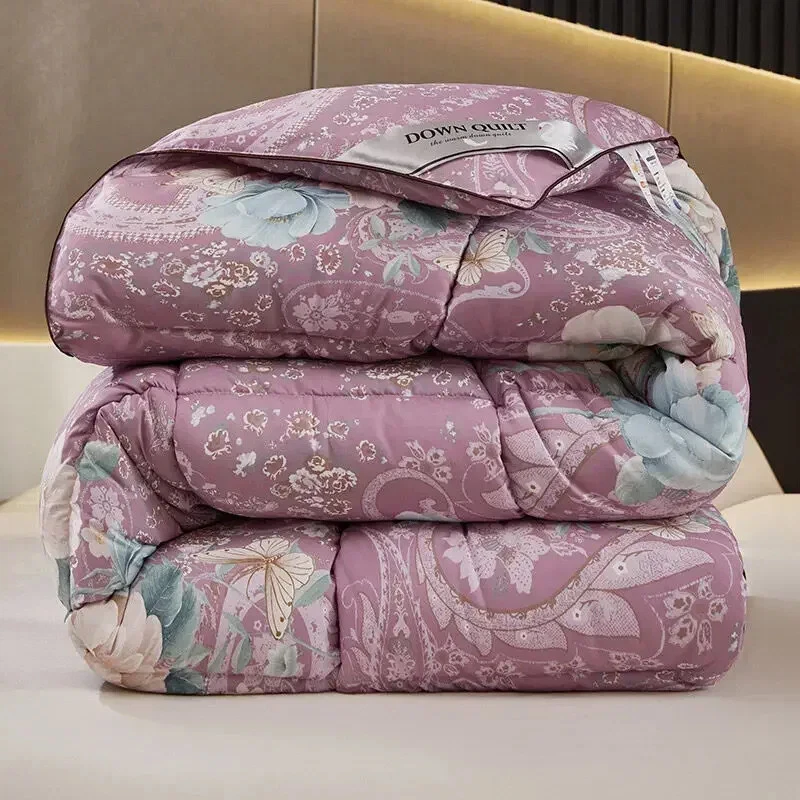 Thick Quilts Cold Resistant Feather Silk Quilt Duvet Close Fitting Super Fluffy - Image 4 of 4