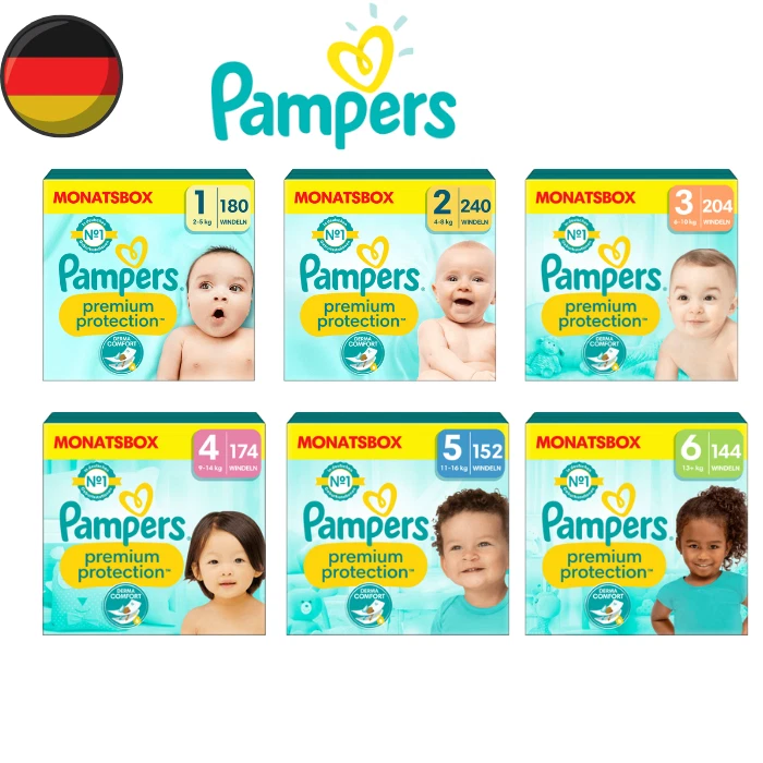 Pampers Windeln Premium Protection Größe 1, Größe 2, Größe 3, Größe 4, Größe 5