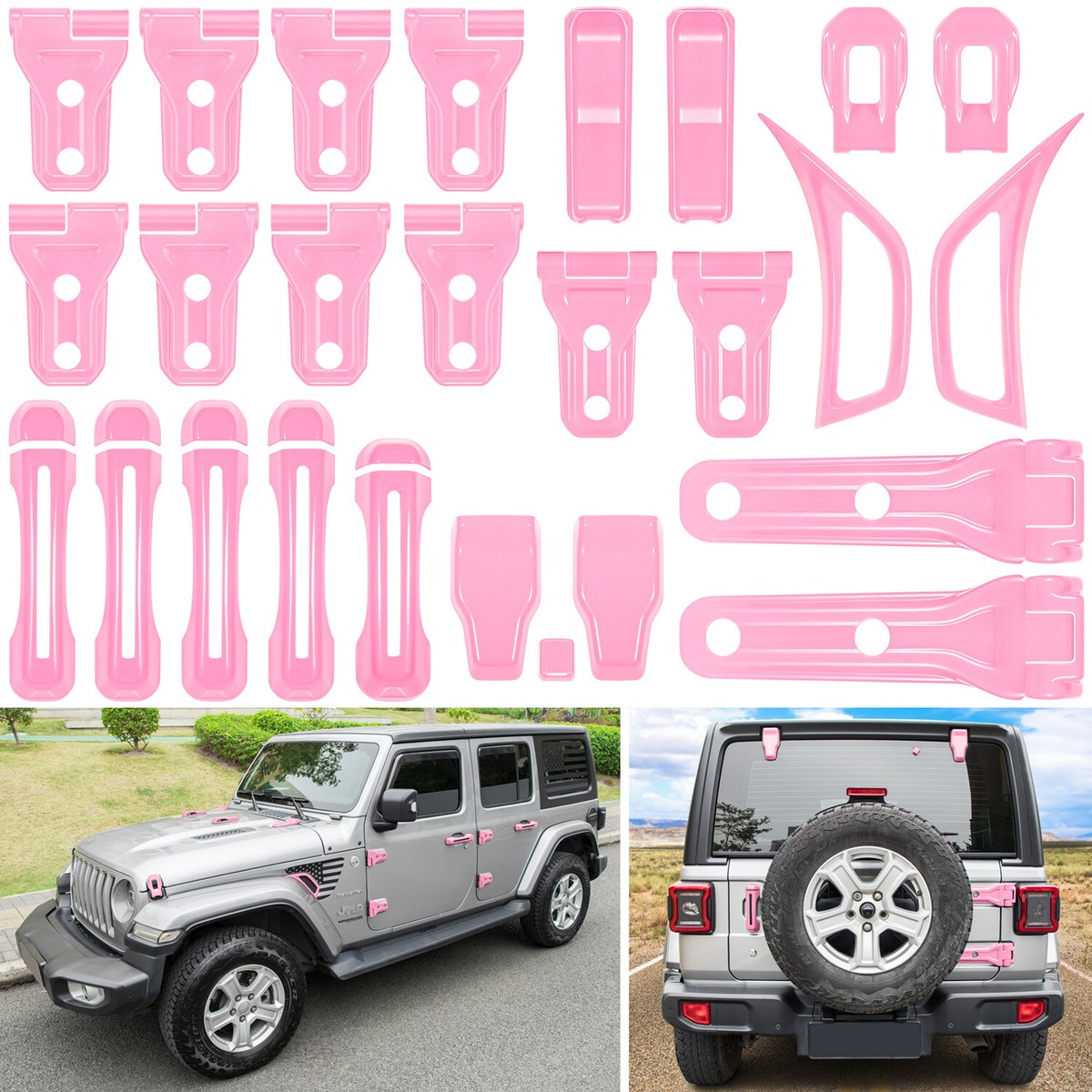 26PCS Full Set Exterior Decoration Trim Kit for Jeep Wrangler JL