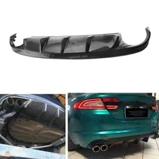 For 2009-2015 2013 Jaguar XF Sport Rear Bumper Diffuser Lip Carbon Fiber Black