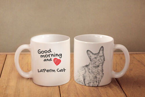 LaPerm Cat - ceramic cup, mug "Good morning and love", USA - Picture 1 of 1