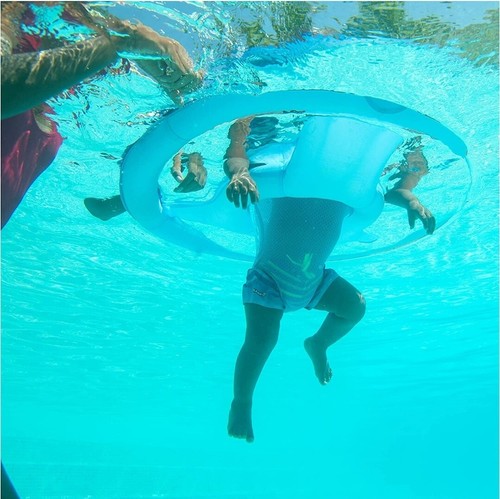 SwimWays Spring Float Inflatable Step 2 Ages 2-4 Years BLUE Dinosaur - Picture 4 of 10