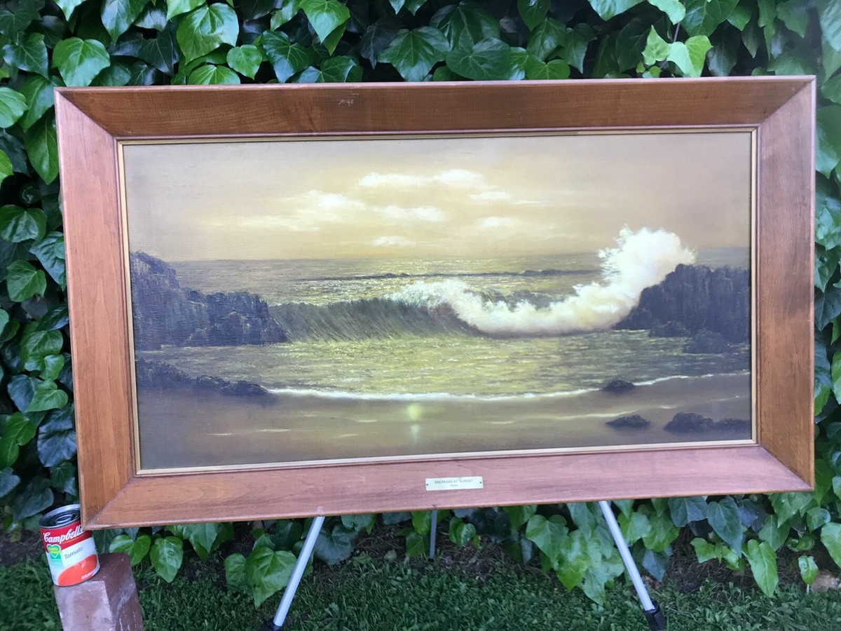 CARLOS ROSSI Original HUGE 1960s SEASCAPE MODERN IMPRESSIONIST ART