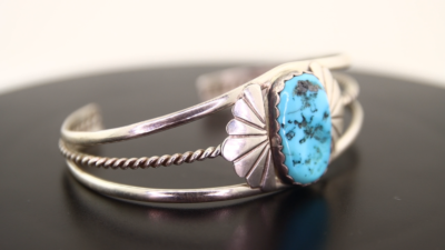 アクセサリー SIGNED AUTHENTIC VINTAGE NAVAJO BRACELET Vintage Navajo Bracelet 925 Silver Turquoise Handmade Signed L T
