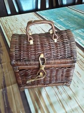Vintage Rattan Wicker Basket With Handle