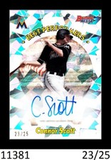 1-2018 BOWMAN'S BEST PERFORMERS ATOMIC REFRACTOR AUTO CONNOR SCOTT PIRATES 23/25