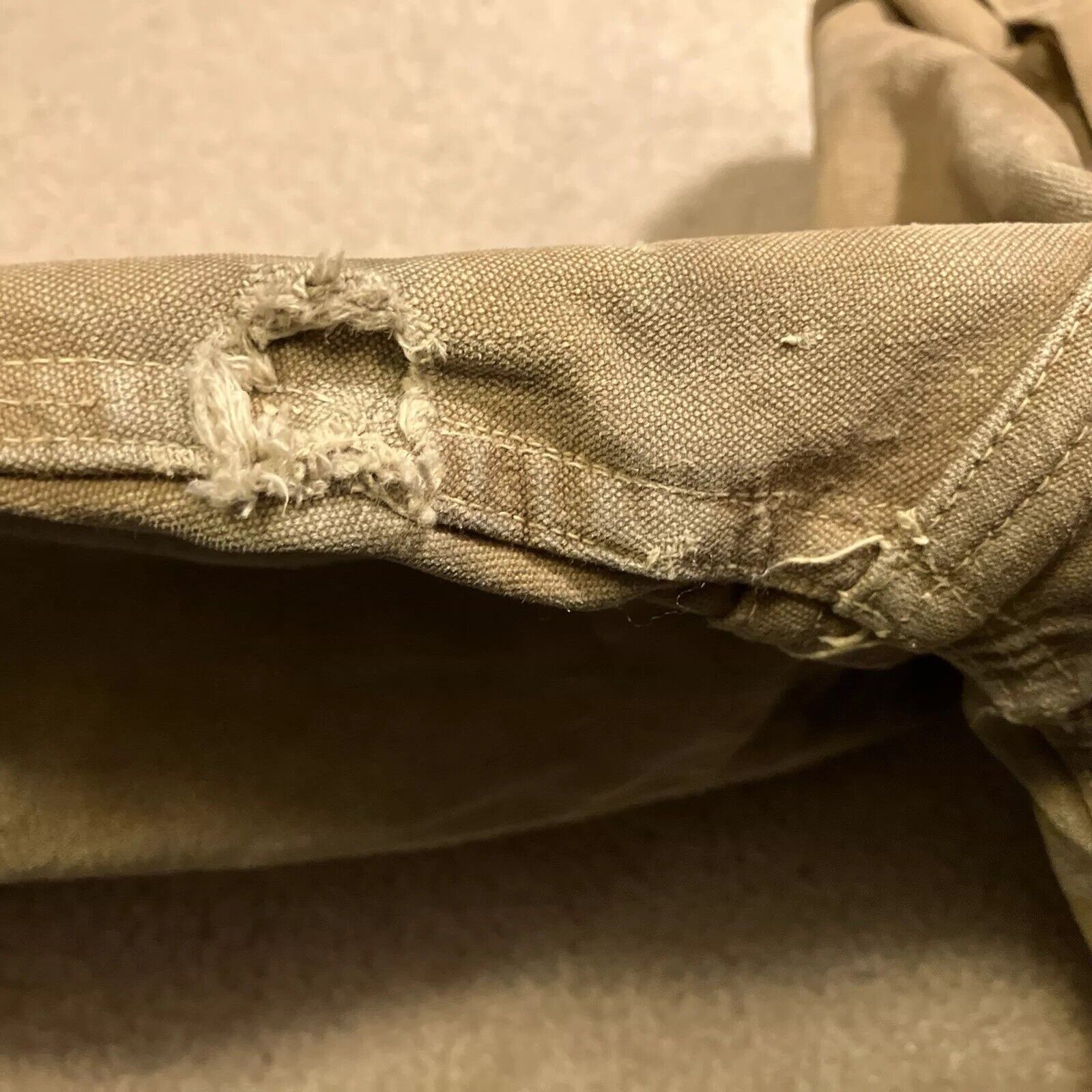 Vintage 1940’s Waxed Cotton Work Pants Metal Butt… - image 18
