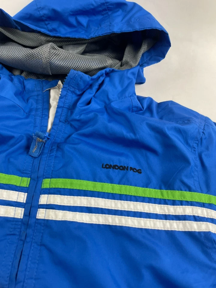 London Fog 夹克,男孩尺寸 L,蓝色,全拉链,雨衣 — 第 3/4 张图片