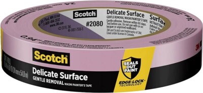 Scotch 2080EL-24E ScotchBlue Delicate Surfaces 0.94'' Width x 60 yd, Purple 