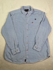 Ariat Shirt Mens XL Blue  White FR Flame Resistant CAT2 Workwear Button Down