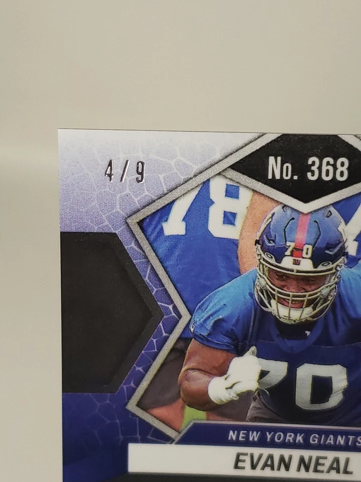 2022 Panini Mosaic Evan Neal Red Wave Prizm /9 Rookie New York Giants SSP RC - Image 3 of 3