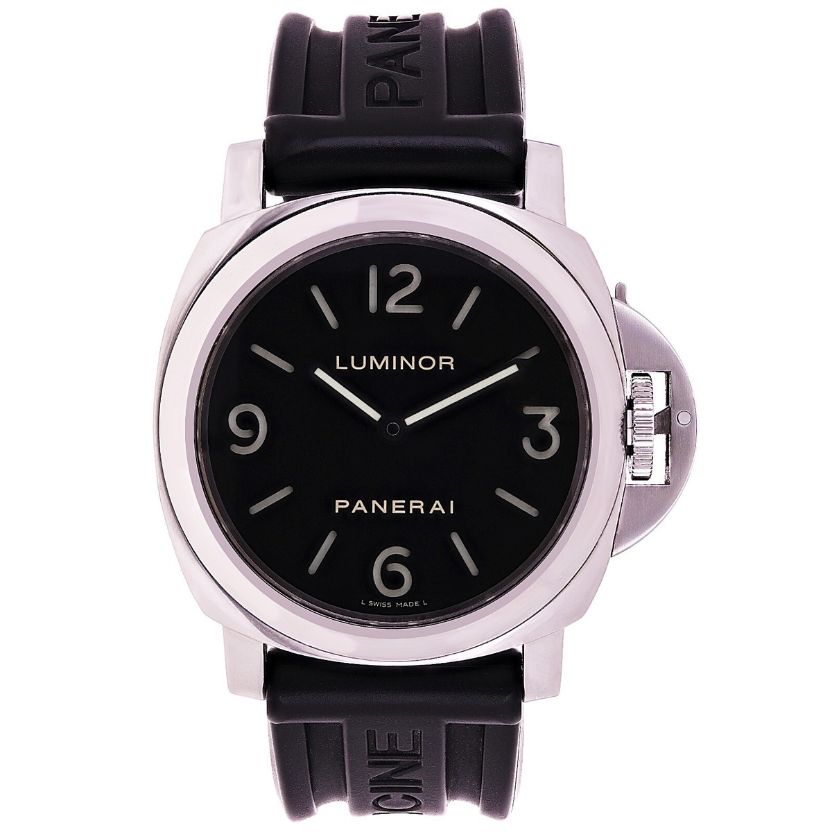 Panerai Men's Luminor Base Acciaio OP6727 Manual Wind Black Rubber