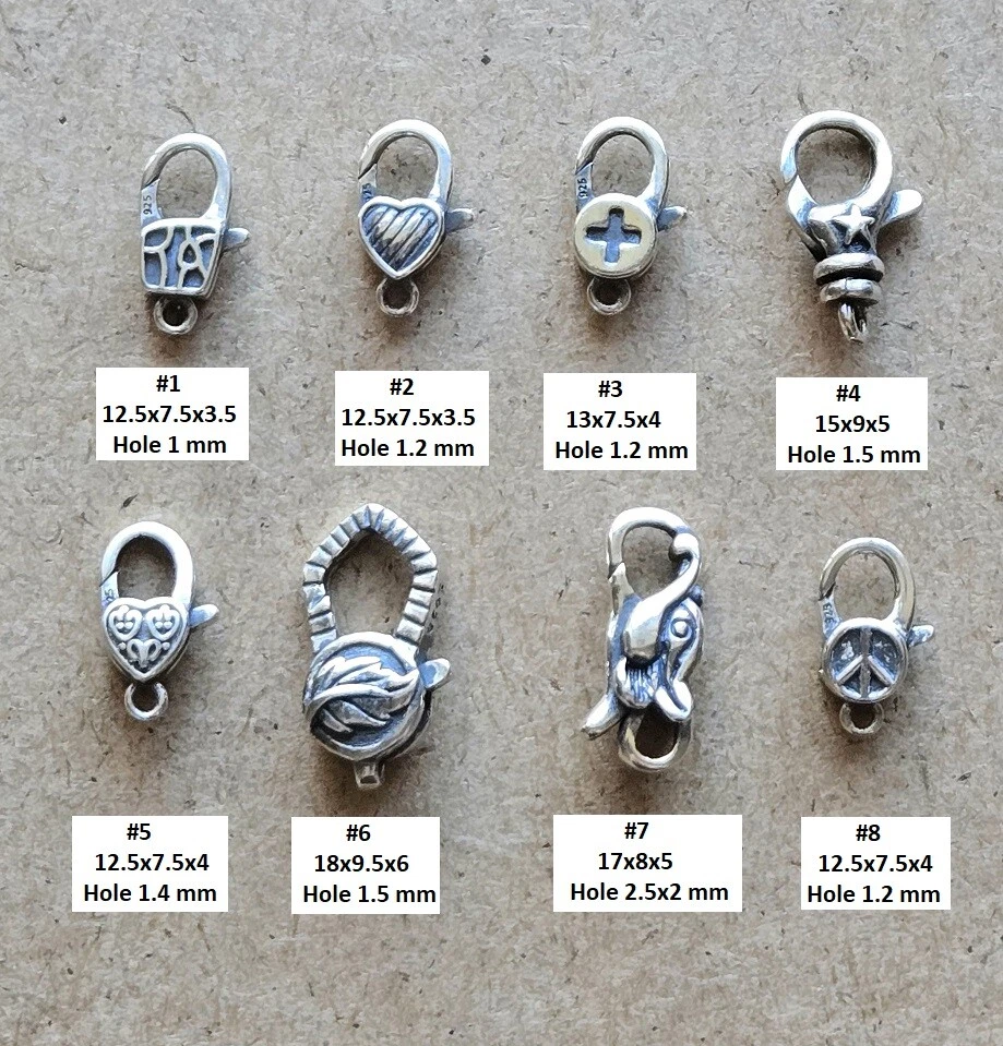 Fermoir De Bijou Sterling Silver Pince à Déclenchement Serpent Pour Bracelet Ou Collier
