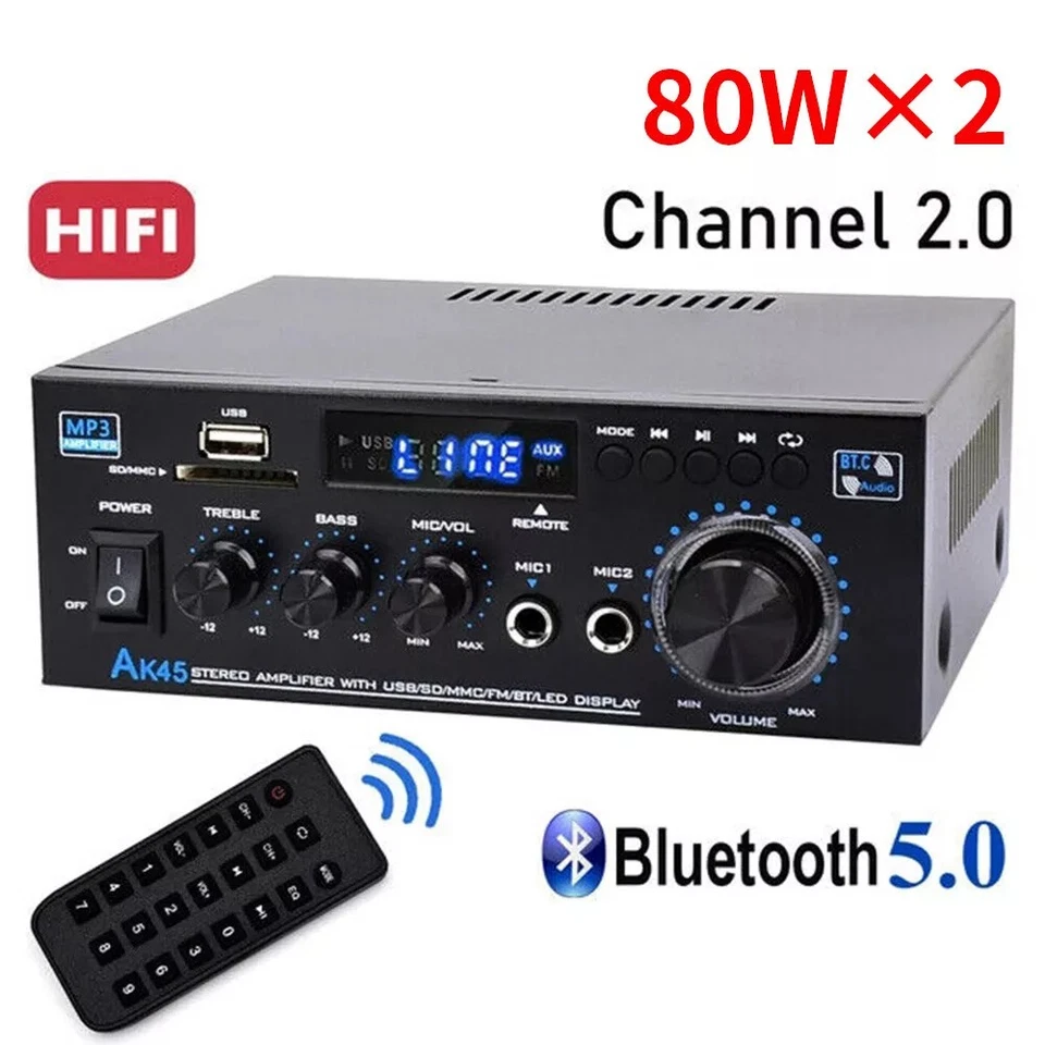 Stereo Amplifier 1000W Verstärker HIFI Digital Bluetooth FM USB Vollverstärker - Bild 2 von 4